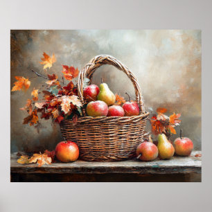 Herbstlicher Obstkorb Poster
