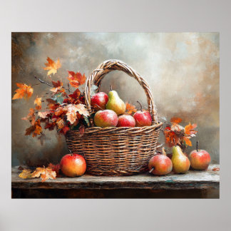 Herbstlicher Obstkorb Poster