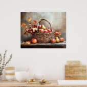 Herbstlicher Obstkorb Poster (Küche)