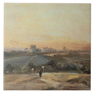 Herbstlicher Sonnenuntergang John Constables   Fliese