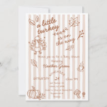 Herbstlicher Truthahn-Baby-Einladung zur Babyparty