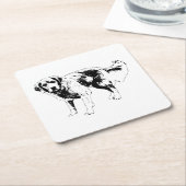 Herbstlicher Untersetzer mit Hunde-Kontur-Design (angewinkelt)