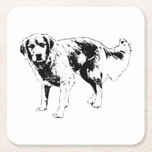 Herbstlicher Untersetzer mit Hunde-Kontur-Design