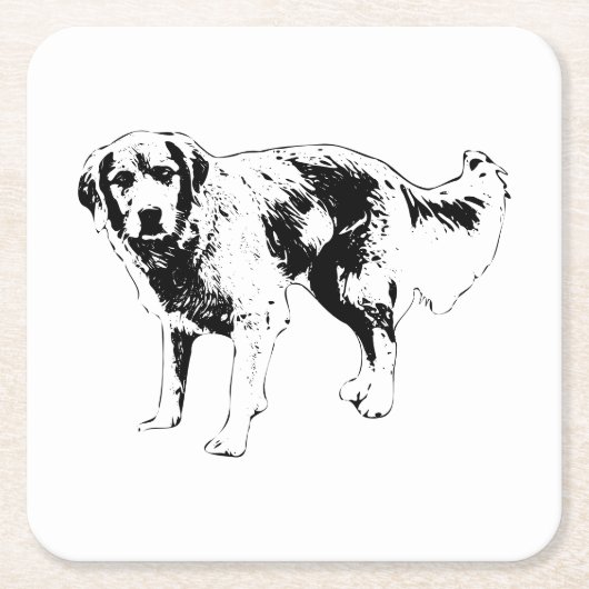 Herbstlicher Untersetzer mit Hunde-Kontur-Design (Vorderseite)
