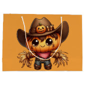 Herbstlicher Western-Vogelscheuche Große Geschenktüte (Rückseite)