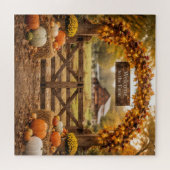 Herbstliches Bauernhoftor mit Bogen Puzzle (Horizontal)