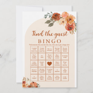 Herbstliches Bingo-Spiel zur Babyparty: Finde den Einladung