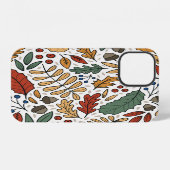 Herbstliches Blattquadrat-Design iPhone Hülle (Rückseite (Horizontal))