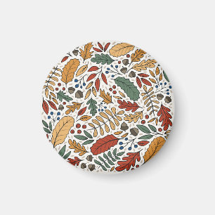 Herbstliches Blattquadrat-Design Magnet