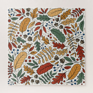 Herbstliches Blattquadrat-Design Puzzle