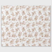 Herbstliches Blumen-Toile-Muster Geschenkpapier (Flach)