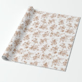 Herbstliches Blumen-Toile-Muster Geschenkpapier (Ungerollt)