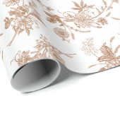 Herbstliches Blumen-Toile-Muster Geschenkpapier (Rolleneckpunkt)