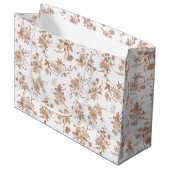 Herbstliches Blumen-Toile-Muster Große Geschenktüte (Vorderseite Schrägansicht)