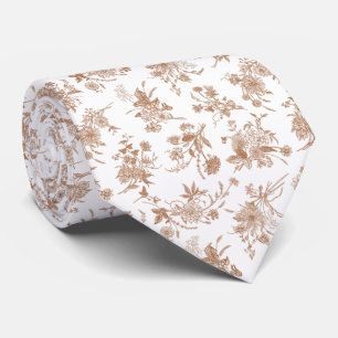 Herbstliches Blumen-Toile-Muster Krawatte