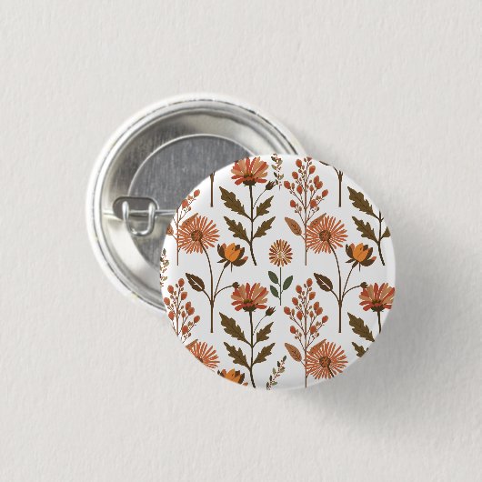Herbstliches Blumenarrangement Button (Vorne & Hinten)