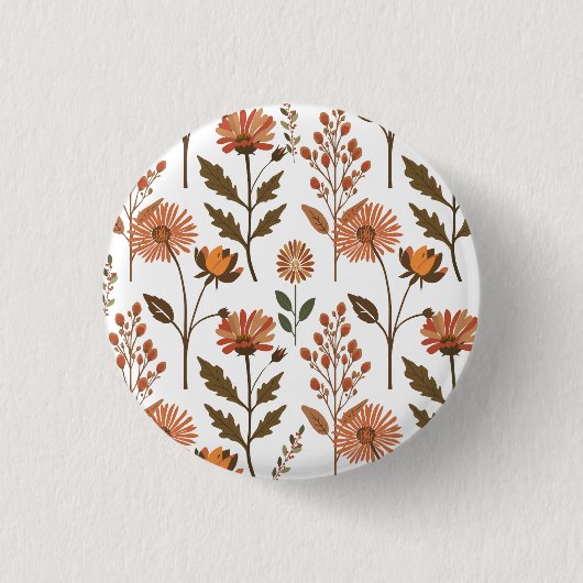 Herbstliches Blumenarrangement Button (Vorderseite)