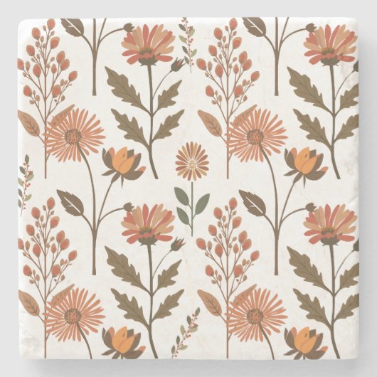 Herbstliches Blumenarrangement Steinuntersetzer (Vorderseite)