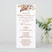 Herbstliches Blumenbouquet Weiße Hochzeitsprogramm Programm (Stehend Vorderseite)