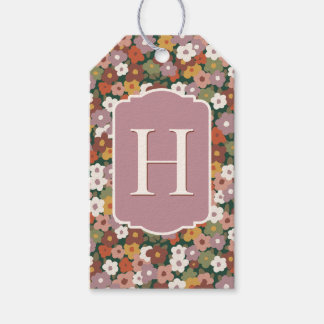 Herbstliches Blumenmuster Geschenkanhänger