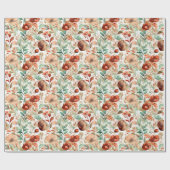 Herbstliches Blumenmuster Geschenkpapier (Flach)