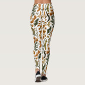 Herbstliches Blumenmuster im rustikalen Stil  Leggings (Rückseite)