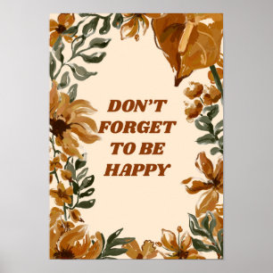 Herbstliches Blumenmuster im rustikalen Stil Poster