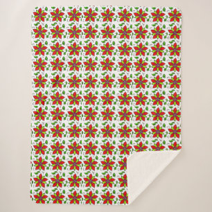 Herbstliches Blumenmuster Sherpadecke