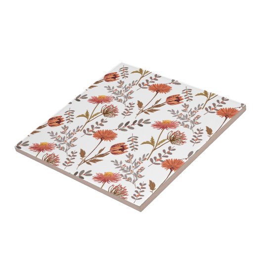 Herbstliches Blütenmosaik Fliese (Seite)