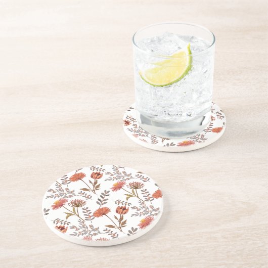 Herbstliches Blütenmosaik Getränkeuntersetzer (Seite)