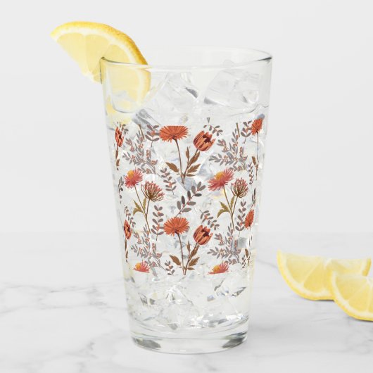 Herbstliches Blütenmosaik Glas (Vorderseite Ice)