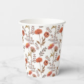 Herbstliches Blütenmosaik Pappbecher (Rückseite)