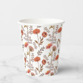 Herbstliches Blütenmosaik Pappbecher (Vorderseite)