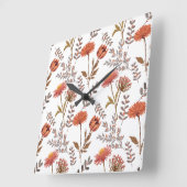 Herbstliches Blütenmosaik Quadratische Wanduhr (Winkel)