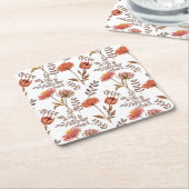 Herbstliches Blütenmosaik Rechteckiger Pappuntersetzer (angewinkelt)