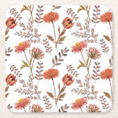 Herbstliches Blütenmosaik Rechteckiger Pappuntersetzer (Vorderseite)