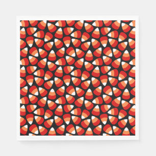 Herbstliches Candy Corn auf schwarzem Halloween Serviette