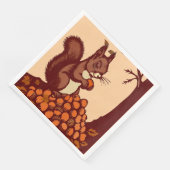 🐿️ Herbstliches Eichhörnchen – 50er Pack Serviette (Ecke)
