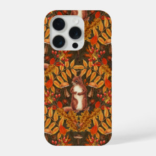 Herbstliches Eichhörnchen auf dunkelbraun iPhone 15 Pro Hülle