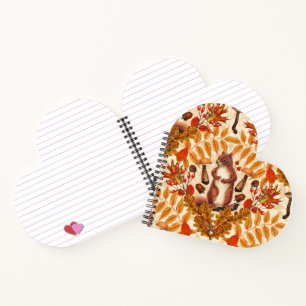 Herbstliches Eichhörnchen auf weißem Hintergrund Notizblock