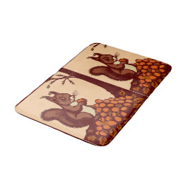 🐿️Herbstliches Eichhörnchen Badematte