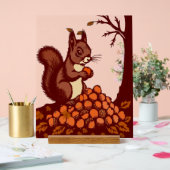 🐿️ Herbstliches Eichhörnchen – Büroschmuck 🍂 Acrylschild (Hochzeit)