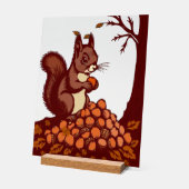 🐿️ Herbstliches Eichhörnchen – Büroschmuck 🍂 Acrylschild (Winkel)