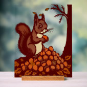 🐿️ Herbstliches Eichhörnchen – Büroschmuck 🍂 Acrylschild (Neutral)