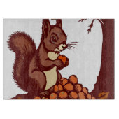 🐿️ Herbstliches Eichhörnchen – Küchenaccessoire Schneidebrett (Vorderseite)