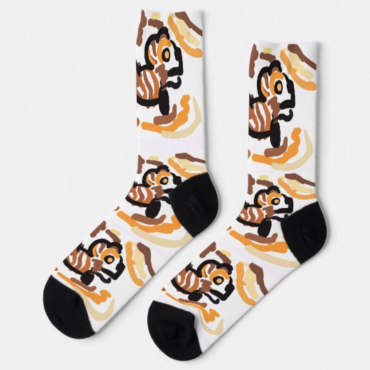 Herbstliches Eichhörnchen Spiel Socken (Linkes Detail)