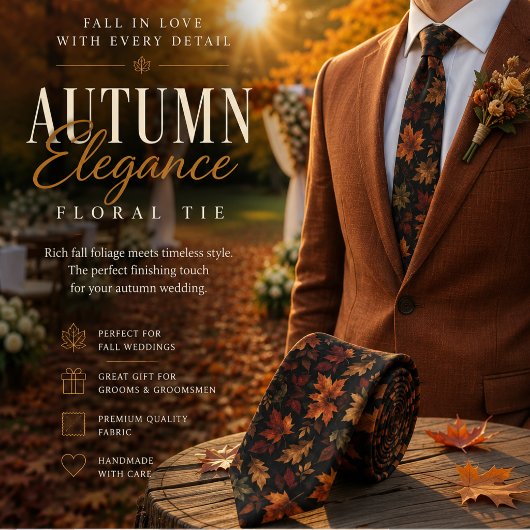 Herbstliches Erbe Blätter Luxus Herbst Krawatte
