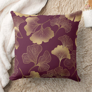 Herbstliches Gold-Ginkgo-Blattmuster Kissen