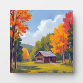 Herbstliches Heim Lakeside Cottage Fotoplatte (Vorderseite)