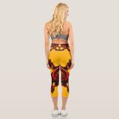 Herbstliches Herz Capri Leggings (Rückseite)